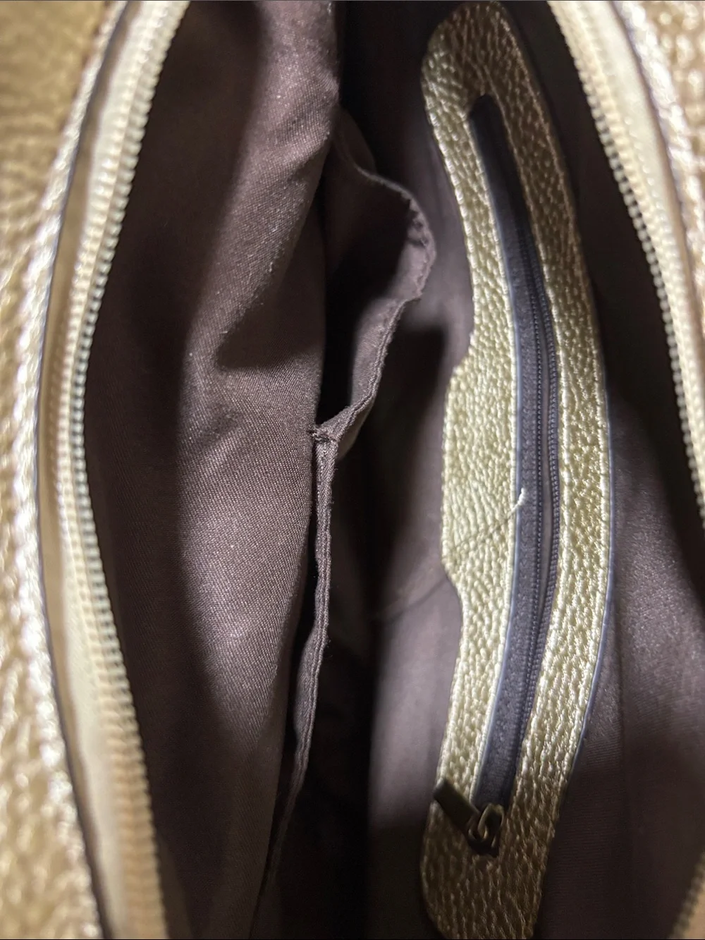 Gold Floral Embossed Top-Handle Tote